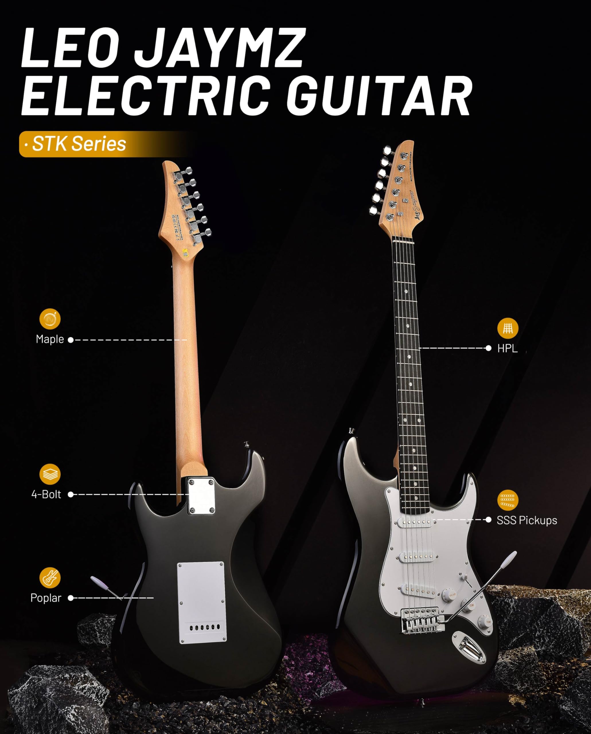 Amazon.com: Leo Jaymz Beginner Electric Guitar Complete Kit with